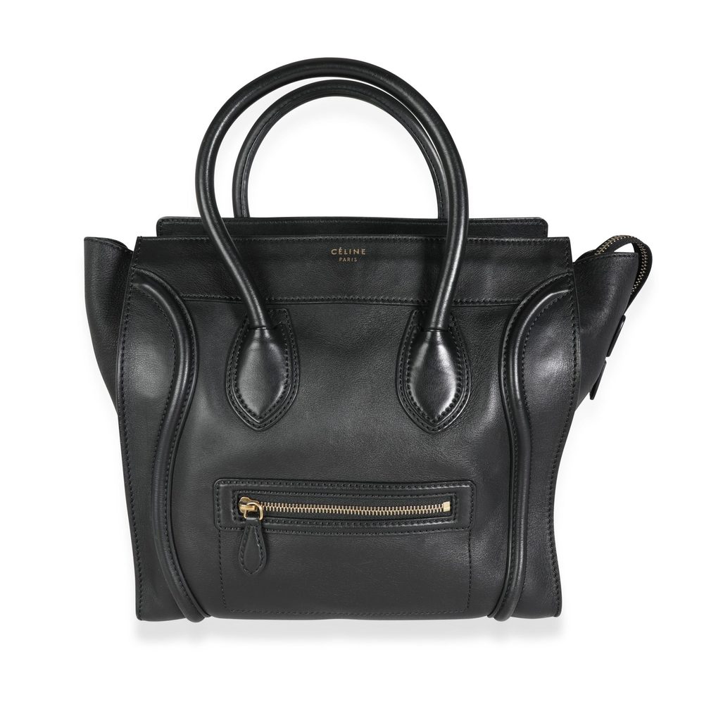 Celine Black Calfskin Leather Mini Luggage Tote